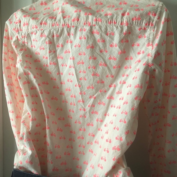 Merona Bicycle button-up (neon pink/orange bikes) - Picture 3 of 4